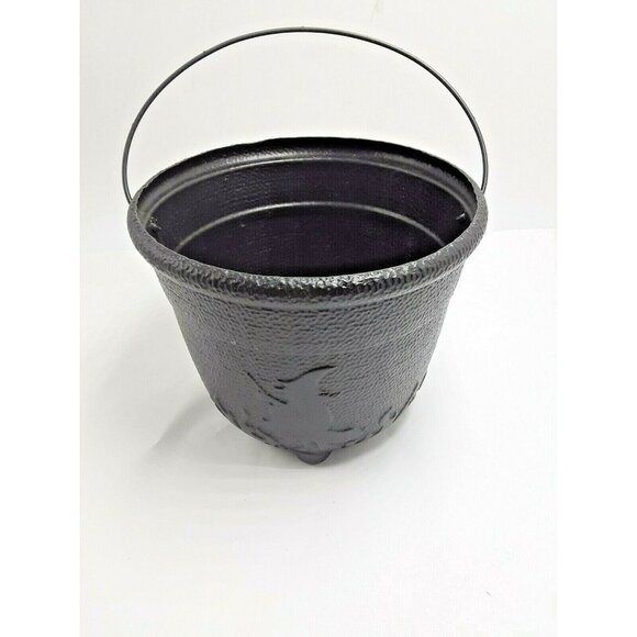 Halloween Cauldron Candy Pail Bucket Witch Black USA - Picture 3 of 12